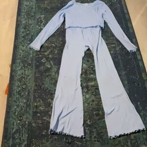 Girls cute yoga outfit blue